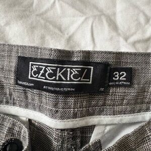 Ezekiel Black and White Checkered Shorts